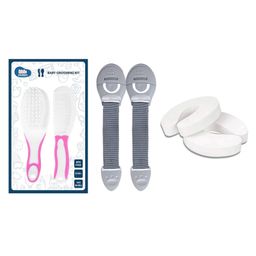 Kids Station Made in India Baby Safety Lock. Baby Proofing Finger Pinch Door Guard and Grooming Kit Combo Pack for Kids, Babies & Pet Safety (Multi, 2 Lock Grey+2 Door Stopper+1 Grooming Kit Pink)-27
