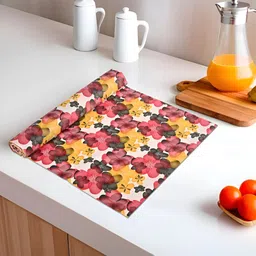 Myntra Elegant Homes Pink & Yellow Floral Printed Shelf Liner Organiser-image-52