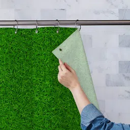 ArtzFolio Green & Black Printed Waterproof Shower Curtain-image-34