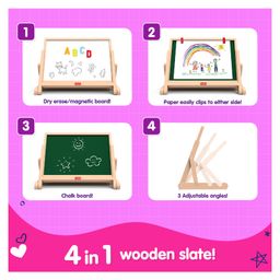 Funskool Giggles Draw & Write Desktop Slate 4 in 1 Double Sided Board - Multicoloured image 4