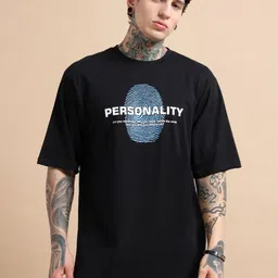 MORSE CODE Men Graphic Printed Round Neck Cotton Oversized T-shirt-picture-6