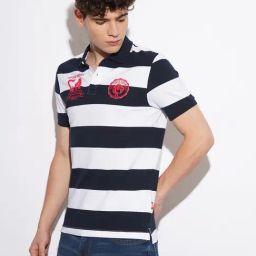 Being Human White Cotton Regular Fit Stripes Polo Tshirt-image-32