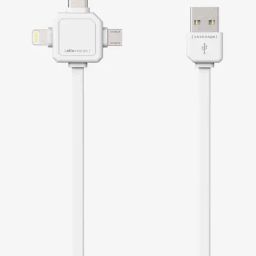 Allocacoc 1.5m Flat USB to 3-in-1 Cable (9003WT/USBC15, White)-image-26