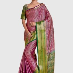 Mimosa Purple Woven Sarees With Blouse-image-33