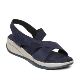 Monrow Navy Sling Back Wedges-image-49