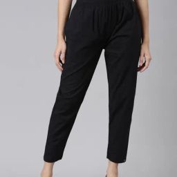 TWIN BIRDS Black Cotton Pants-picture-15