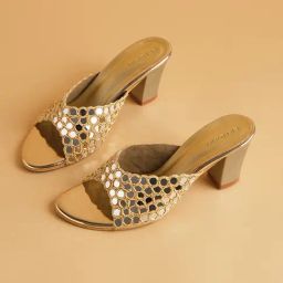 Eridani Women's Nazia Gold Ethnic Sandals-image-48
