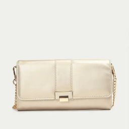 Ginger by Lifestyle Gold Solid Sling Handbag-image-0
