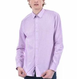 Numero Uno Pink Slim Fit Polka Dot Shirt-image-1