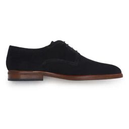 TOMMY HILFIGER Men Suede Leather Blue Solid Derby Shoes-image-8