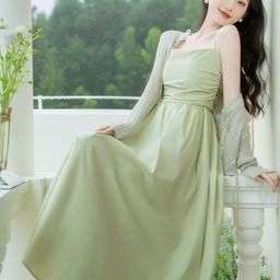 DressBerry Shoulder Straps Fit & Flare Maxi Dress-image-6