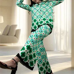 Moda Rapido Women Printed Cotton Blend Co-Ord Set-picture-19