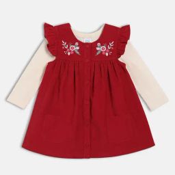 Miniklub Girls Red Regular Fit Pinny Set-picture-9