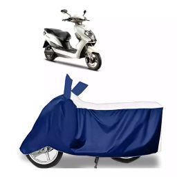 Auto Pearl Bike Cover for Evolet Derby (White & Blue)-15