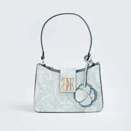 Elle Blue & White Printed Shoulder Handbag-image-19