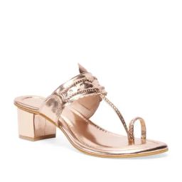 Eridani Women's Aaliaa Rosegold Toe Ring Sandals-picture-31