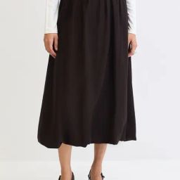 FEMMELLA Black Regular Fit Solid Skirt-image-42