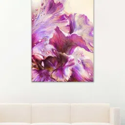 999store Purple & Beige Beautiful Flower Canvas Painting-12
