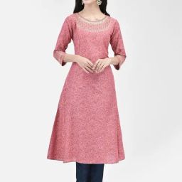 Span Coral Printed A Line Kurta-image-51