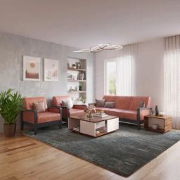 Godrej Interio Encardo Brown Wood 3 Seater Sofa-image-41