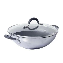 Circulon Momentum Silver Stainless Steel 27cm Induction Friendly Kadai with Lid (3.2L)-image-53