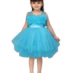 Aarika Kids Blue Solid Dress-image-126