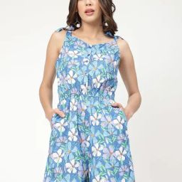 Elle Blue Printed Playsuit-image-75