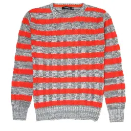 Wingsfield Kids Red & Grey Striped Full Sleeves Pullover-10