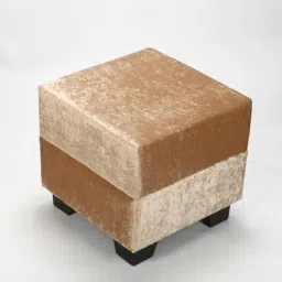 Ikiriya Iris Solid Beige Wood Ottoman Sparkle Velvet Finish-image-21