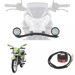 Cartronics 42W Complete Lighting System 14 LED Round Fog Lamp Light for Hero Motocorp Hf Deluxe Eco-44