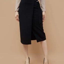 Code By Lifestyle Black Regular Fit Skirt-34