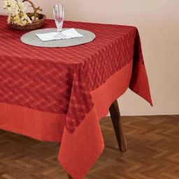 Fabindia Home Akira Red & Orange Cotton 240 GSM 8 Seater Table Cover-47