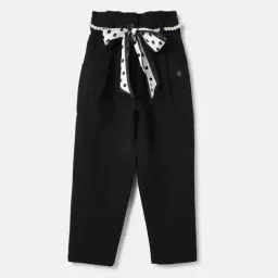 Elle Girls Black Polyester Trousers with Belt-image-23