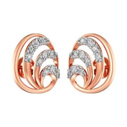 Joyalukkas 18k (750) Purity Rose Gold Twisty Oval Diamond Earrings-image-70