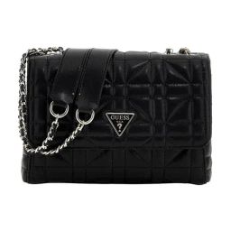 Guess Black Edita Quilted Cross Body Bag-23