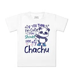 Arvesa Kids Typography Printed V-Neck Applique T-shirt-picture-0