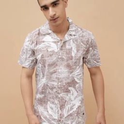 Fame Forever By Lifestyle Maroon Cotton Smart Fit Printed Shirt-image-71