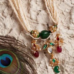 Dugran By Dugristyle Pearl White & Maroon Cocktail Necklaces for Women-image-57
