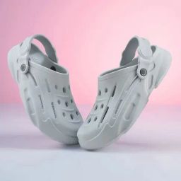 Woodland Men's Light Grey Back Strap Clogs-image-94