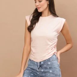 KASSUALLY Light Pink Cotton Relaxed Fit Top-picture-15