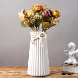 Tayhaa White Ceramic Flower Vase-image-92