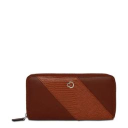 Caprese Zoey Tan Faux Leather Textured Zip Around wallet-image-24