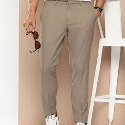 encore by INVICTUS Men Textured Trousers-image-44