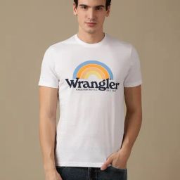 Wrangler White Regular Fit Graphic Print Crew T-Shirt-image-68