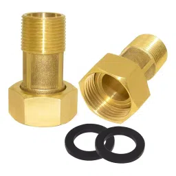 GENERIC Water Meter Nipple Brass Golden Brass for Bathrooms and Toilets(1 Pair), ID_SS_085-16