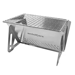 Amicicare Mini Portable Barbecue Grill Durable Stainless Steel Charcoal Rectangular, 1xBARB-SMALL-picture-35