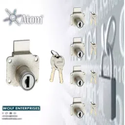 Atom Zinc Alloy Silver Matte Finish Deadbolt Lock, MultiLock5.Combo image 2