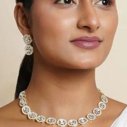 Teejh Ziya Silver White Necklace Set-20