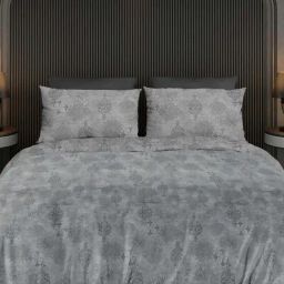 Ariana FLORENCE Grey Cotton 210 TC Double Size Bedsheet With 2 Pillow Covers-picture-30