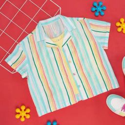 Pantaloons Junior Kids Multicolor Cotton Striped Top-image-7
